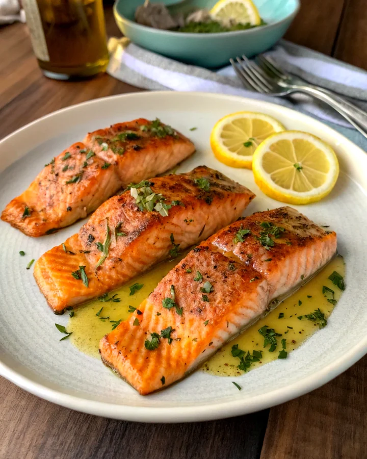Parfait Saumon au four avec tomates cerises et ail