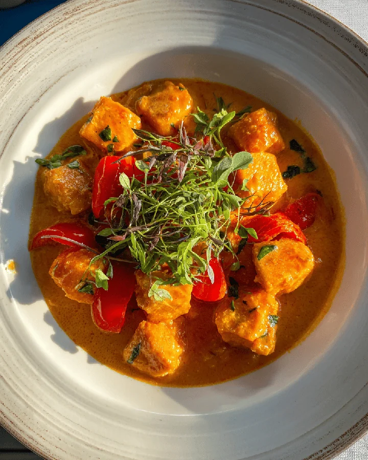 Cozy Fall Thai Pumpkin Curry with Sweet Potatoes and Kale